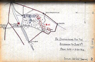 Bn dispositions June 9th, 1400-2130 hrs