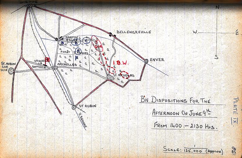 Bn dispositions June 9th, 1400-2130 hrs